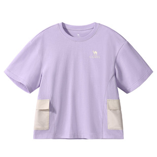 骆驼儿童短袖夏季新款纯色透气男童短袖运动休闲女童衣服上衣T恤