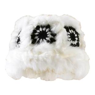 兔毛醒狮帽子女款冬季可爱加厚保暖2025新款时尚洋气渔夫帽显脸小