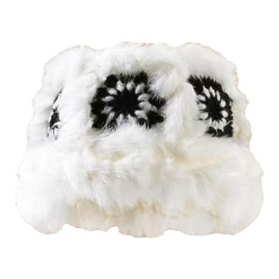 兔毛保暖显脸小醒狮帽女款冬加厚