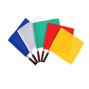 发令旗田径裁判巡边旗足球边裁旗红黄绿白交通指挥手旗铁路信号旗