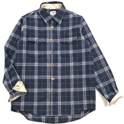 sonofloong潮牌羊毛秋冬格子衬衫