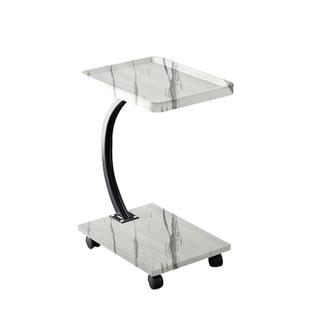 可移动边几沙发边桌C型小茶几带轮小推车轻奢实木色客厅侧边柜子