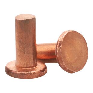 敲击式GB109平头紫铜铆钉铜钉实心卯丁平帽M1.5M2M2.5M3M4M5M6M8