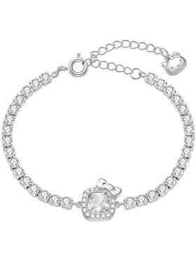 潮色绘x三丽鸥Hellokitty手链女S925银轻奢小众精致圣诞生日礼物