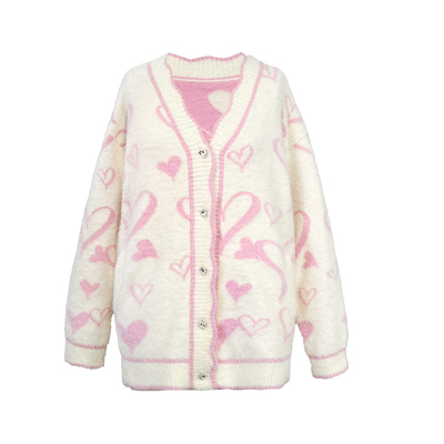 针织毛衣上与开衫V领开衫