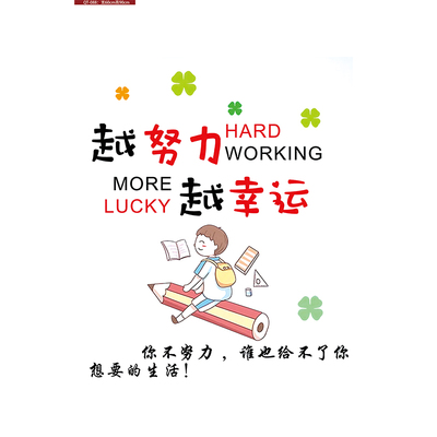 励志墙贴纸贴画励志学习标语装饰