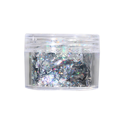 美甲饰品高亮金银箔纸闪耀超薄不规则镭射幻彩锡箔纸碎片金丝