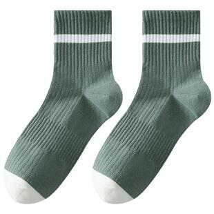 恒源祥袜子男春秋季纯棉吸汗抗菌防臭透气运动中筒长袜全棉秋冬款