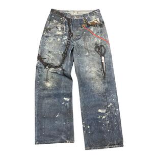 【董大力同款】haonanhuang 重置1981M康利印花宽松baggy牛仔长裤