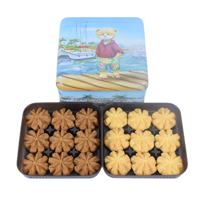 珍妮曲奇聪明小熊方盒双花220克