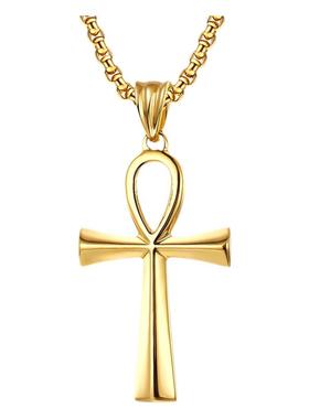 泰爱你时尚安卡十字架项链