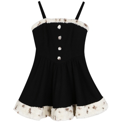 安妮不火毛领爱心时尚套装