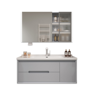 橡木烤漆法式陶瓷一体盆浴室柜组合卫生间洗漱洗手盆洗脸盆套装