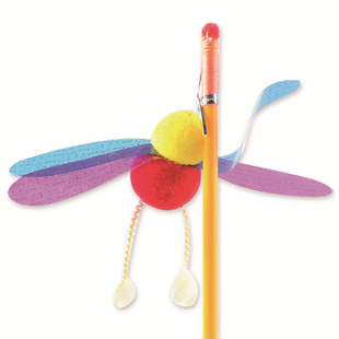 台湾Amy Carol昆虫羽毛响片亮片逗猫棒铃铛长杆猫咪玩具田园系列