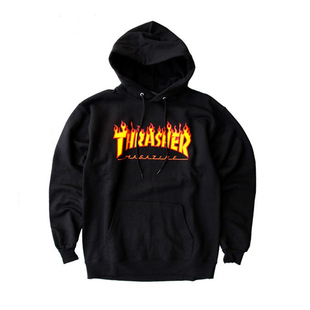 多色现货 Thrasher Flame 火焰卫衣幻影酒红白色火焰帽衫加绒情侣