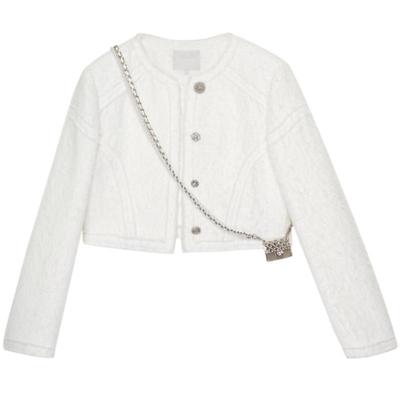 REVAN芮范2023秋季新品设计师款千金风毛边小香风外套RN70105237