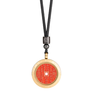 庆祥泰山鬼花钱朱砂吊坠官方旗舰店真品纯铜八卦平安挂件男保护壳