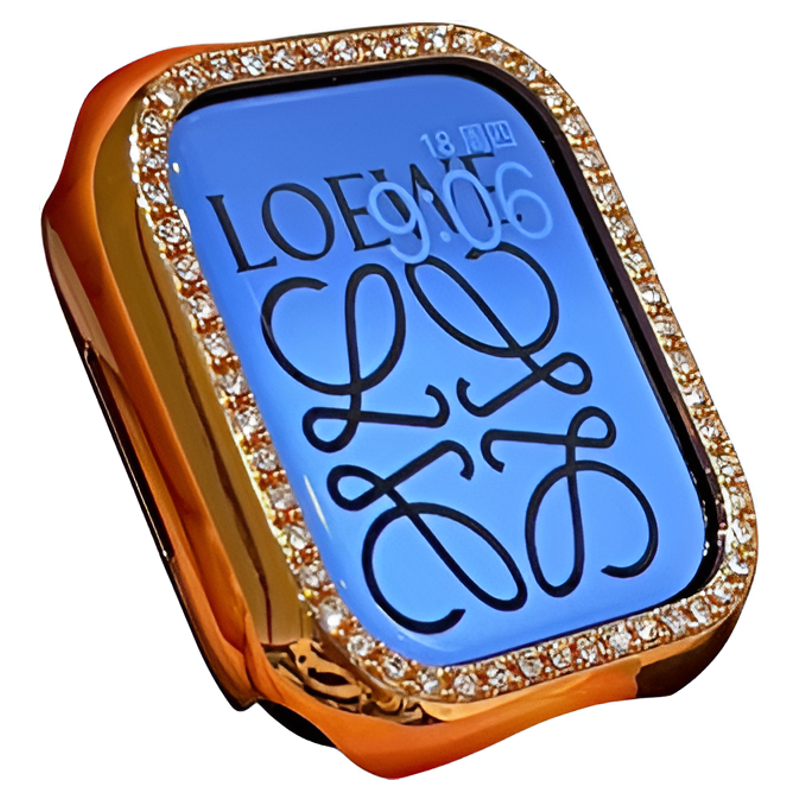 适用iwatch11手表带镶钻壳PC半包