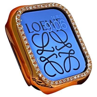 适用iwatch11手表带镶钻壳PC半包