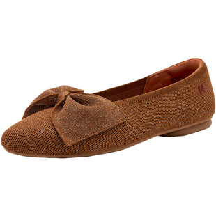 快乐玛丽浅口单鞋女2026春季新款飞织一脚蹬平底休闲通勤王妃鞋