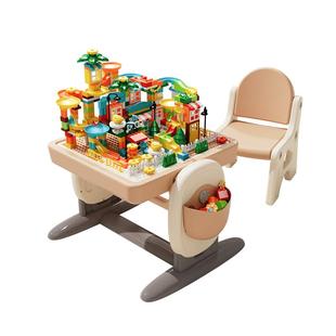 曼龙积木桌子儿童多功能大颗粒游戏桌益智玩具桌宝宝乐高积木桌