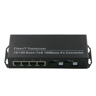 拓轩百兆2光4电光纤收发器4光2电转换器多级级联单台价格串联级联