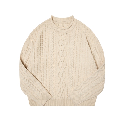 TGNS圆领套头毛衣宽松针织外套