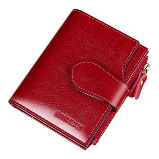 钱包女士短款2025新款真皮大容量爆款折叠卡包一体时尚女式小皮夹