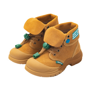 kidsing可迪星儿童马丁靴单靴春季男童鞋真皮靴子女童复古鞋子