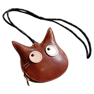 可爱卡通猫咪复古挂脖零钱包女迷你大容量钥匙口红耳机证件收纳包