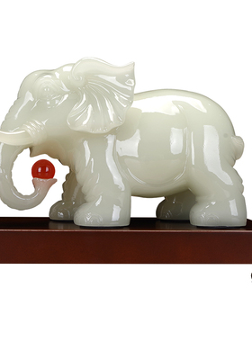 招财镇宅大象摆件一对家居客厅
