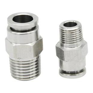 304/316不锈钢直通快插终端接头外螺纹快插软管气管快速接PC8-02