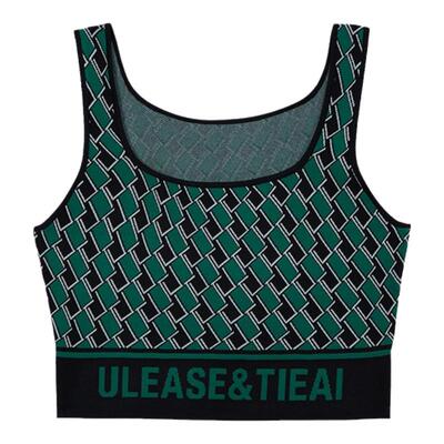 U/TI花版大U领满版印花背心女 修身百搭吊带上衣尤缇时尚春季新款