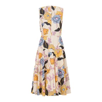 【24期免息】MARNI 2026春夏新品女士花卉印花收腰连衣裙