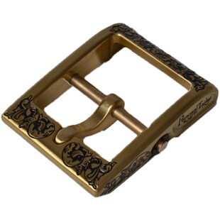 加厚黄铜针扣皮带扣男士风尘4代花纹皮带头腰带扣日字扣裤带头4.0