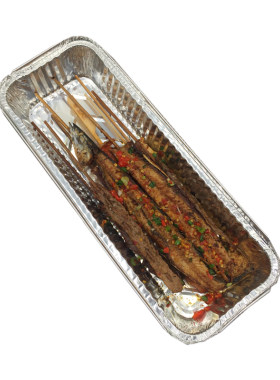 锡纸盒烧烤串长方形铝箔打包餐盒