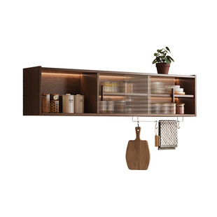 实木吊柜厨房壁挂餐边柜调料储物柜收纳柜北欧简约置物柜餐厅壁橱