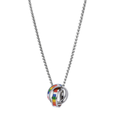 钛钢双环ins嘻哈土酷小众项链