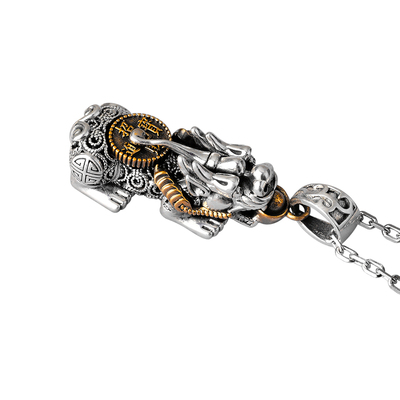 990足银貔貅项链男款吊坠