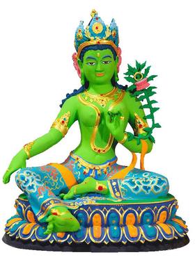 闯隆精工彩绘铜像八大菩萨摆件