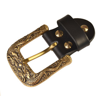 男士纯黄铜皮带介子皮带扣连接皮黄铜口字针扣休闲宽裤带扣头4.0