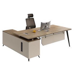 老板办公桌简约现代轻奢时尚办公室主管桌经理桌老板桌文件柜组合