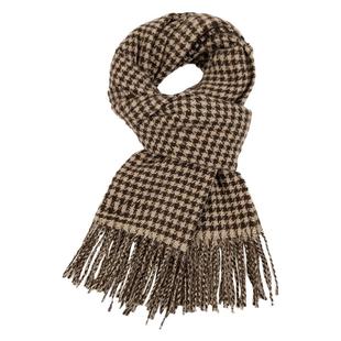 MINISO名创优品围巾秋冬季千鸟格披肩流苏围脖时尚百搭保暖男女款