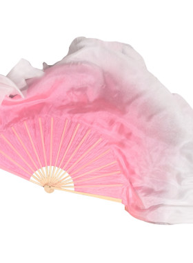 花开时节动京城舞蹈扇子真丝藕粉渐变古典舞儿童跳舞扇双面大扇子