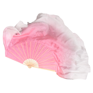 花开时节动京城舞蹈扇子真丝藕粉渐变古典舞儿童跳舞扇双面大扇子