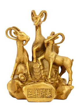 纯铜三阳开泰摆件铜羊