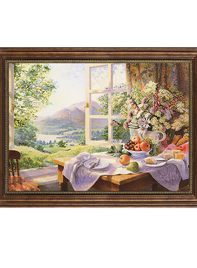 美式玄关复古背景墙装饰画