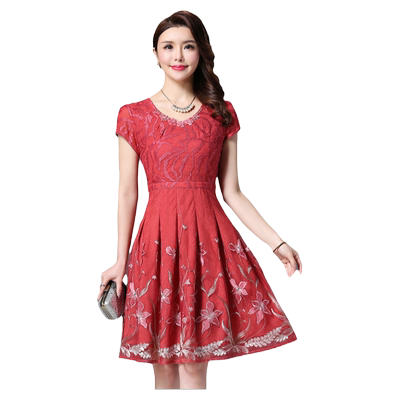 古贝莎刺绣洋气喜婆婆中裙婚宴装