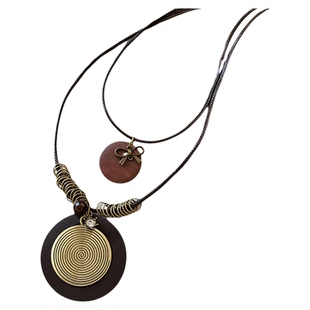 新中式复古长款羽毛项链女民族风高级装饰毛衣链波西米亚吊坠配饰