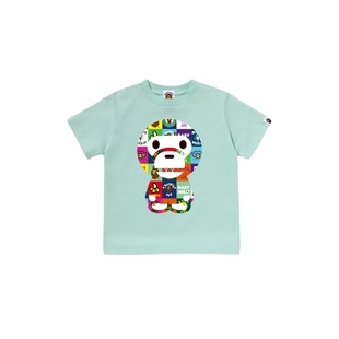 BAPE童装26年春夏经典图案BABY MILO卡通小猴印花短袖T恤016103Q